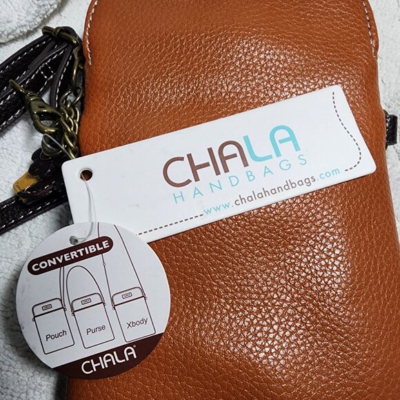 NEW CHALA BROWN PROCUPINE CELL PHONE CROSSBODY PURSE ADJUSTABLE STRAP - Picture 4 of 8